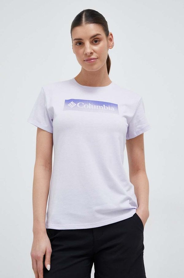 Columbia Športna kratka majica Columbia Sun Trek vijolična barva