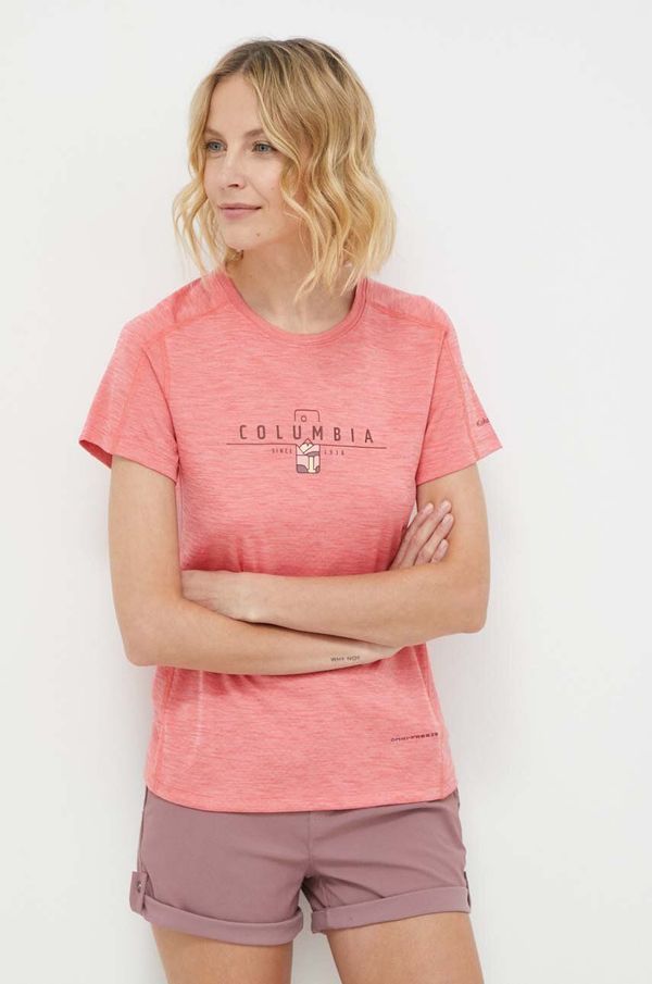 Columbia Športna kratka majica Columbia Zero Rules Graphic roza barva