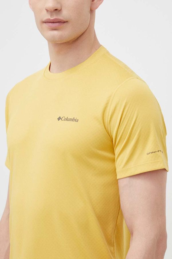 Columbia Športna kratka majica Columbia Zero Rules rumena barva