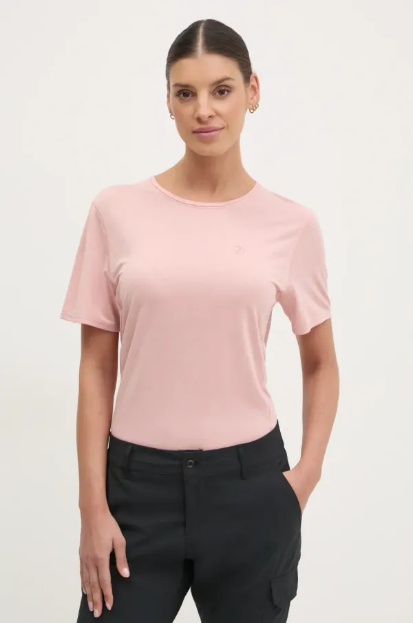 Fjallraven Športna kratka majica Fjallraven Abisko Lite roza barva, F14600203