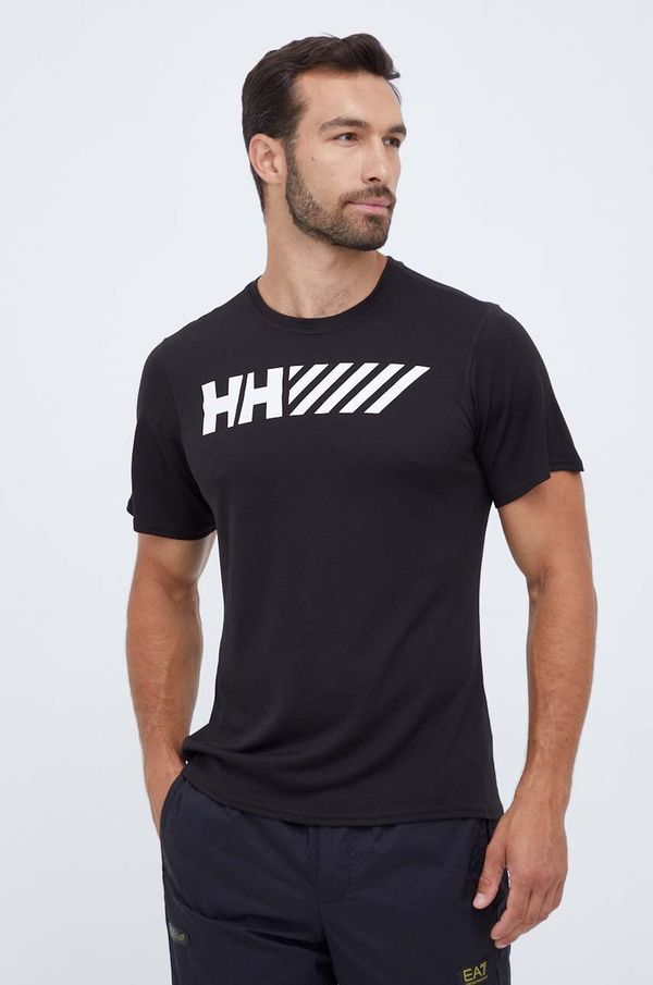 Helly Hansen Športna kratka majica Helly Hansen Lifa Tech črna barva