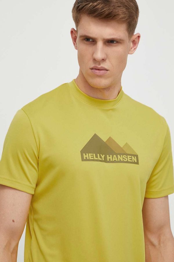Helly Hansen Športna kratka majica Helly Hansen rumena barva