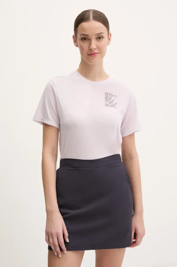 Jack Wolfskin Športna kratka majica Jack Wolfskin Vonnan Graphic vijolična barva, A63953