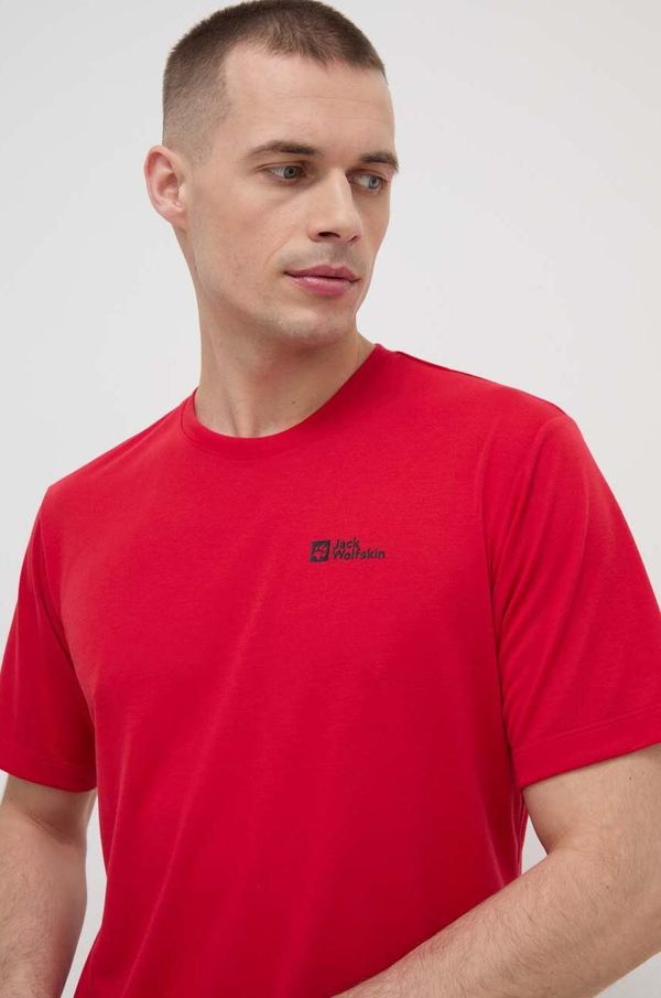 Jack Wolfskin Športna kratka majica Jack Wolfskin Vonnan rdeča barva