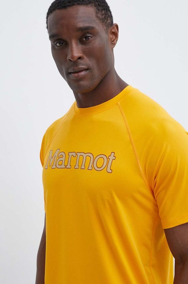 Marmot Športna kratka majica Marmot Windridge Graphic rumena barva