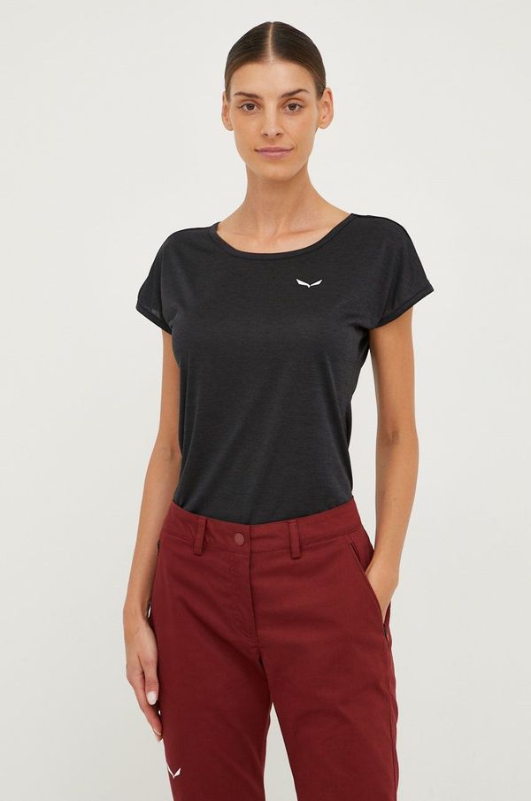 Salewa Športna kratka majica Salewa črna barva