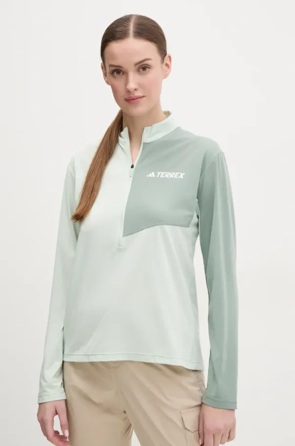 adidas TERREX Športna majica z dolgimi rokavi adidas TERREX Multi zelena barva, JE0362
