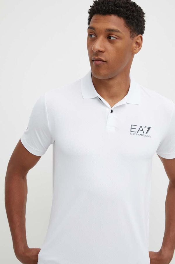 EA7 Emporio Armani Športna polo majica EA7 Emporio Armani bela barva, PJEMZ.8NPF23