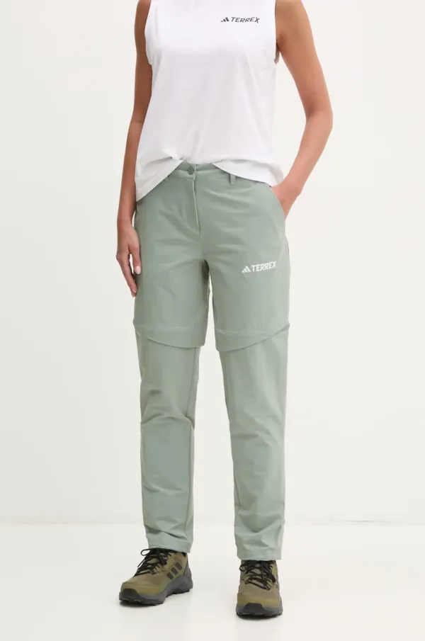 adidas TERREX Športne hlače adidas TERREX Multi Zip Off ženske, zelena barva, JG3714