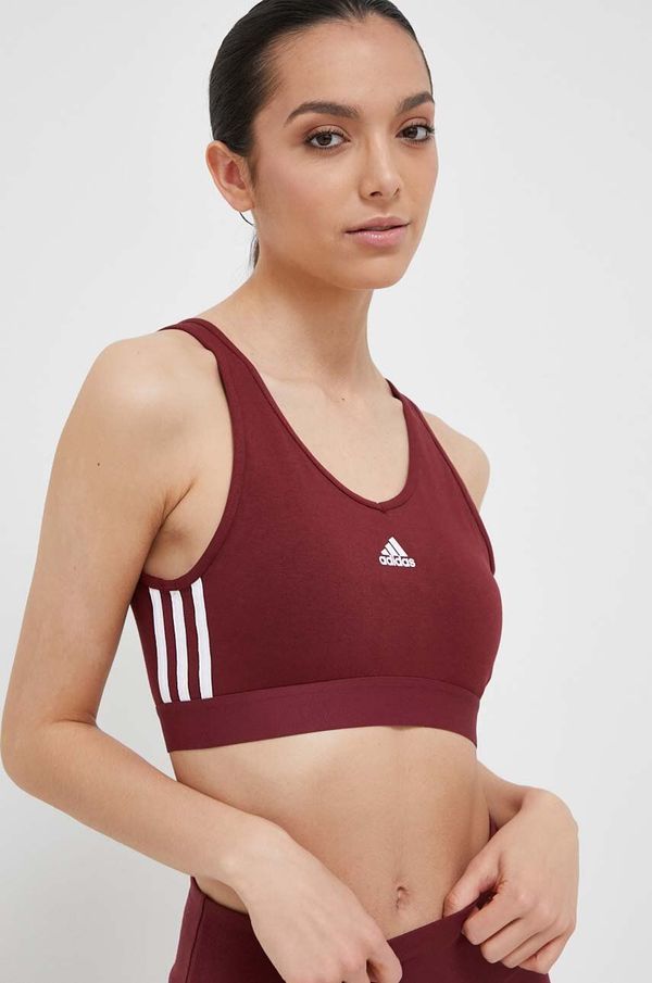 adidas Športni modrček adidas bordo barva