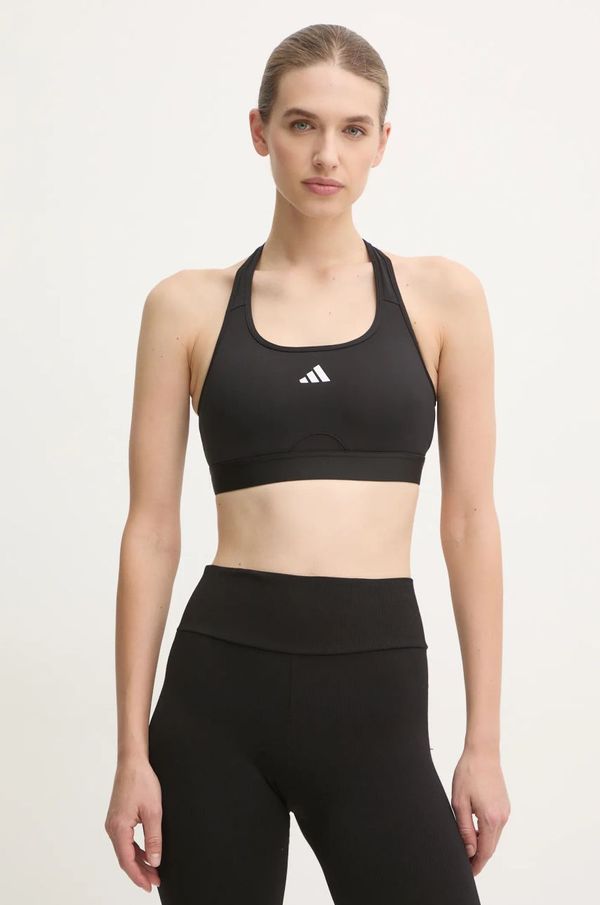 adidas Performance Športni modrček adidas Performance PowerReact črna barva, JG1406