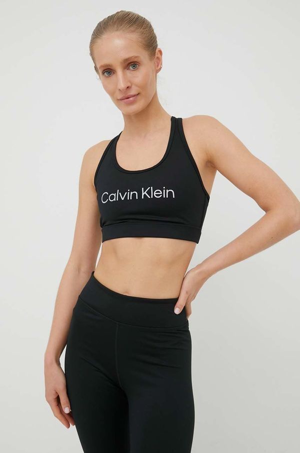 Calvin Klein Performance Športni modrček Calvin Klein Performance Ck Essentials črna barva