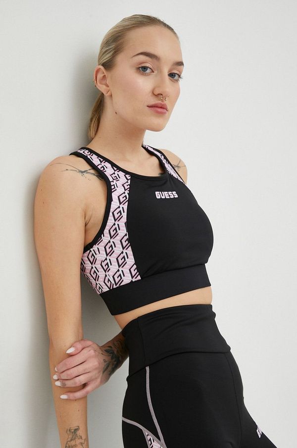 Guess Športni modrček Guess črna barva