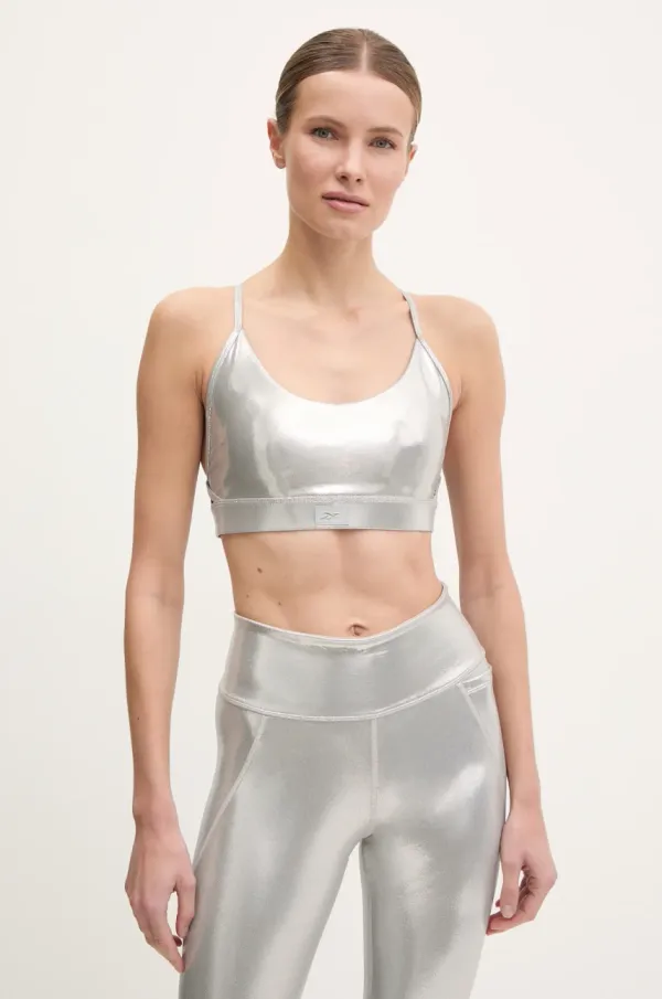 Reebok Športni modrček Reebok LUX Collection srebrna barva, 100214626