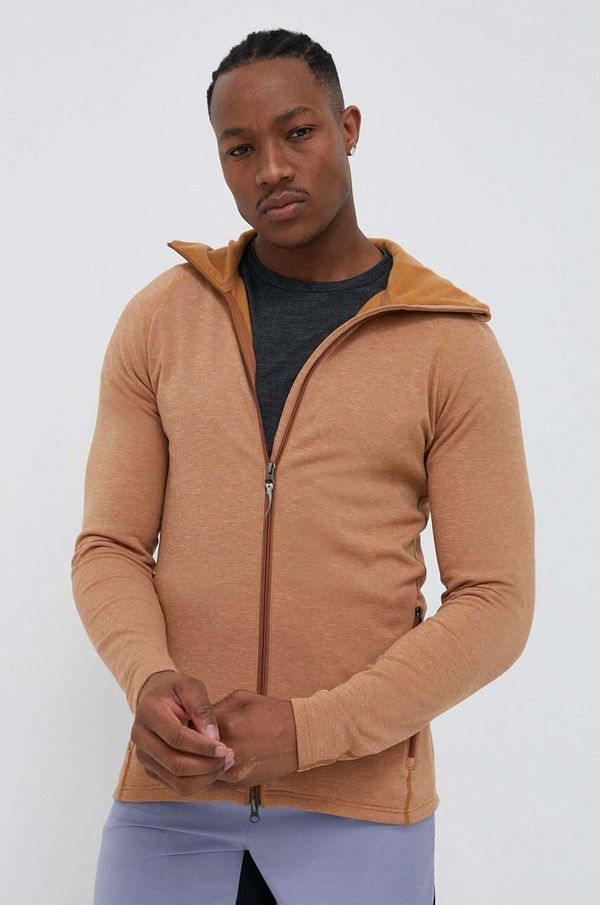 Houdini Športni pulover Houdini Outright rjava barva, s kapuco