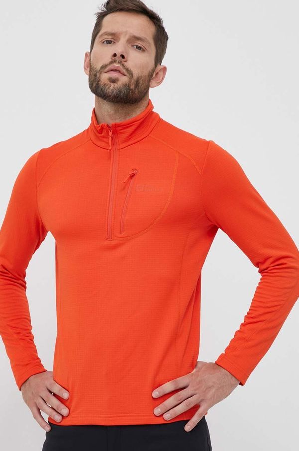 Jack Wolfskin Športni pulover Jack Wolfskin Kolbenberg Hz oranžna barva