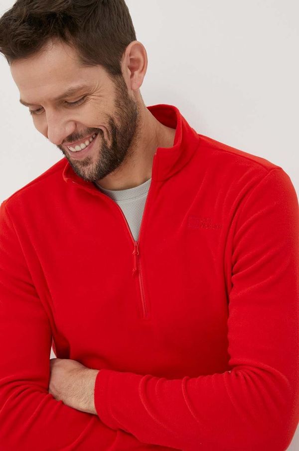 Jack Wolfskin Športni pulover Jack Wolfskin Taunus moški, rdeča barva