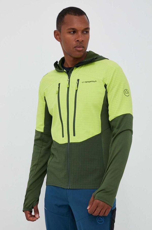 La Sportiva Športni pulover LA Sportiva Session Tech Hoody zelena barva, s kapuco