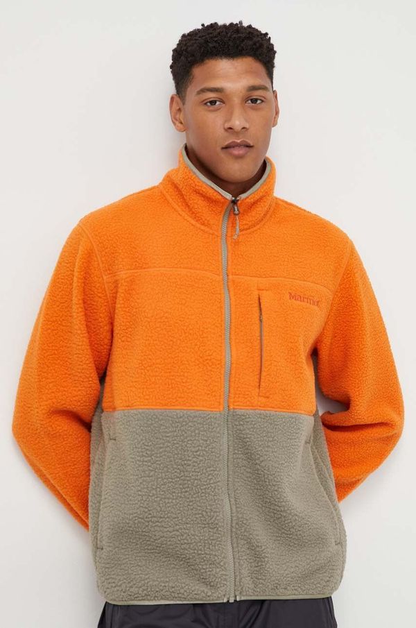 Marmot Športni pulover Marmot Aros Fleece moški, oranžna barva