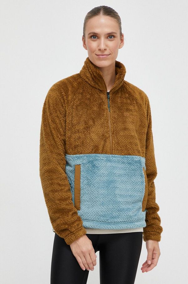 Marmot Športni pulover Marmot Homestead Fleece ženski, rjava barva