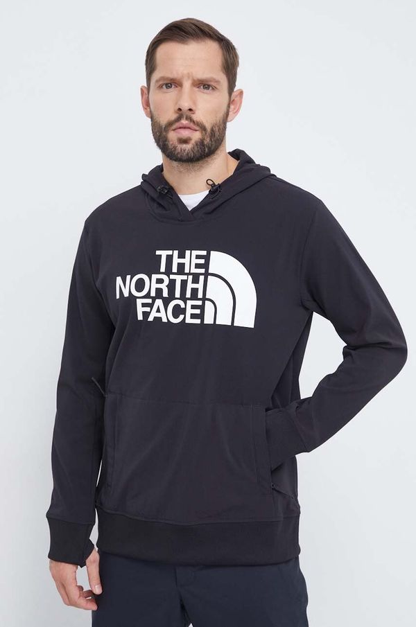 The North Face Športni pulover The North Face Tekno Logo črna barva, s kapuco