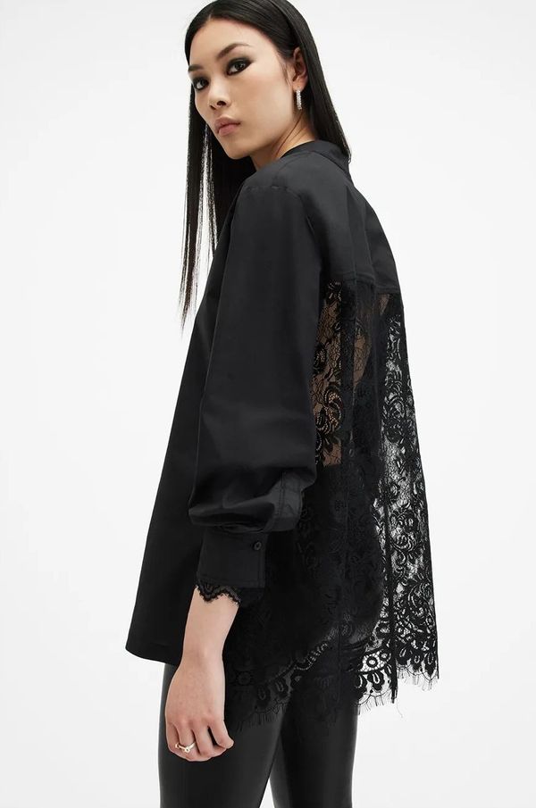 AllSaints Srajca AllSaints ETHEL LACE ženska, črna barva, W085PB