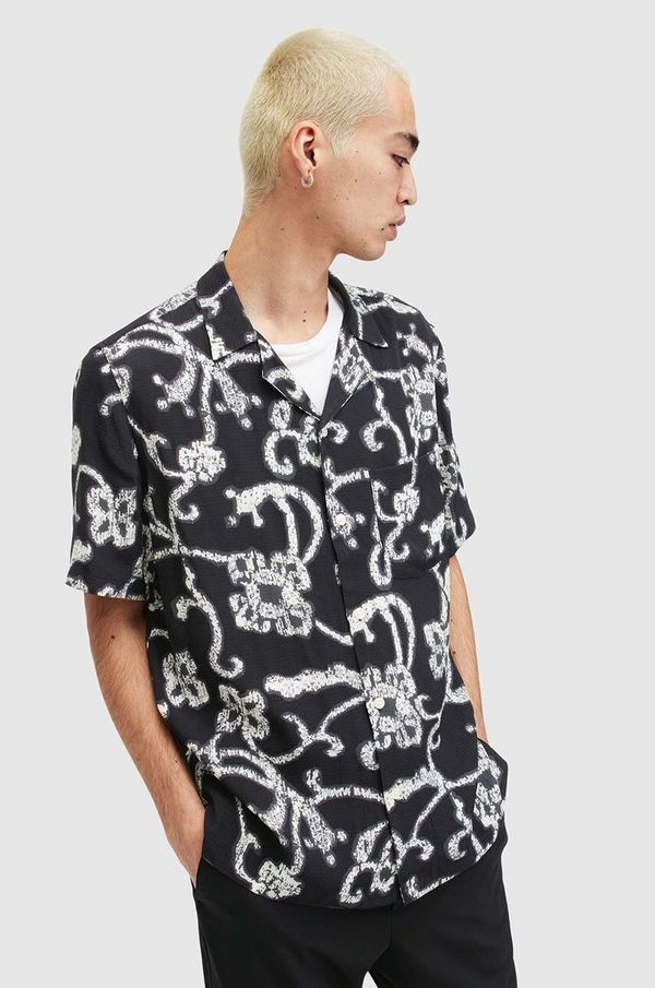 AllSaints Srajca AllSaints WEBS moška, črna barva