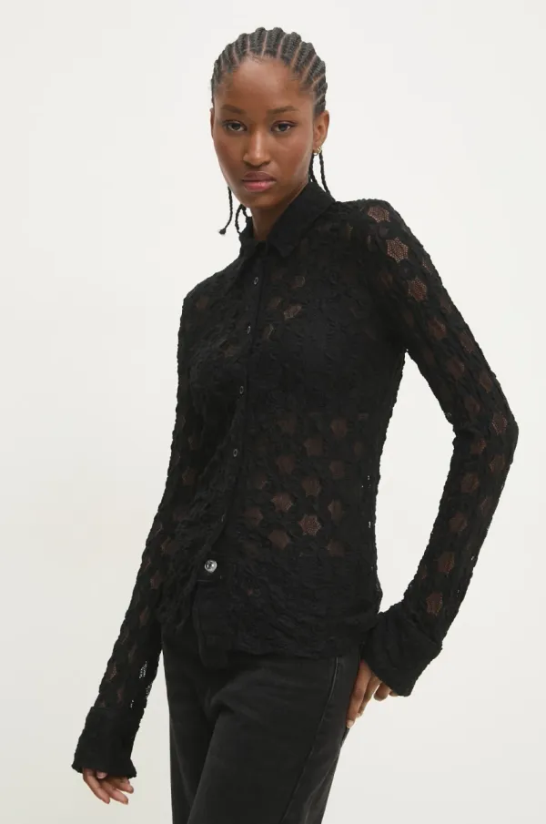 Answear Lab Srajca Answear Lab ženska, črna barva