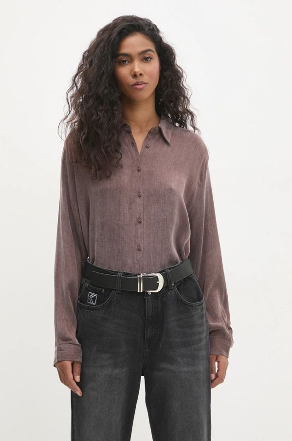 Answear Lab Srajca Answear Lab ženska, rjava barva