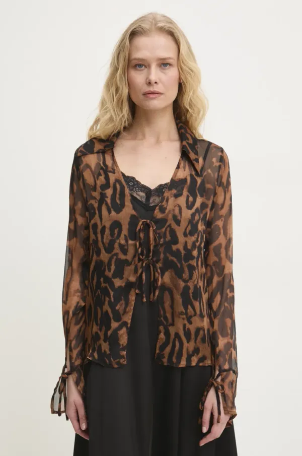 Answear Lab Srajca Answear Lab ženski, rjava barva