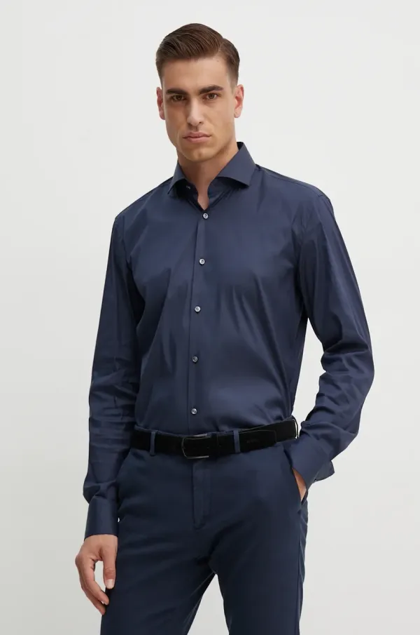 BOSS Srajca BOSS moška, mornarsko modra barva, 50479915