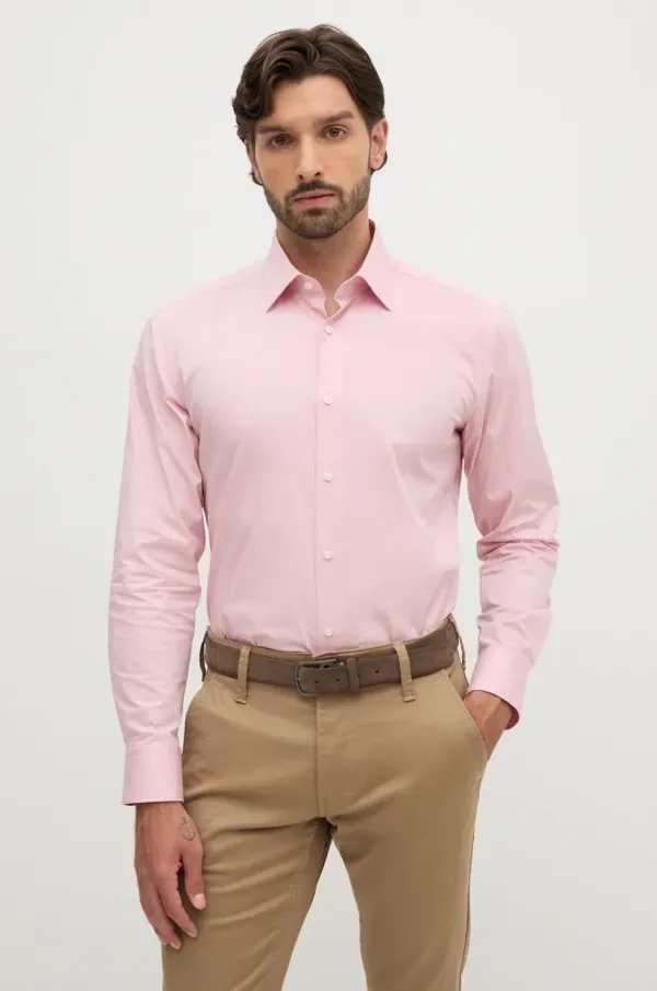 BOSS Srajca BOSS moška, roza barva, 50519859