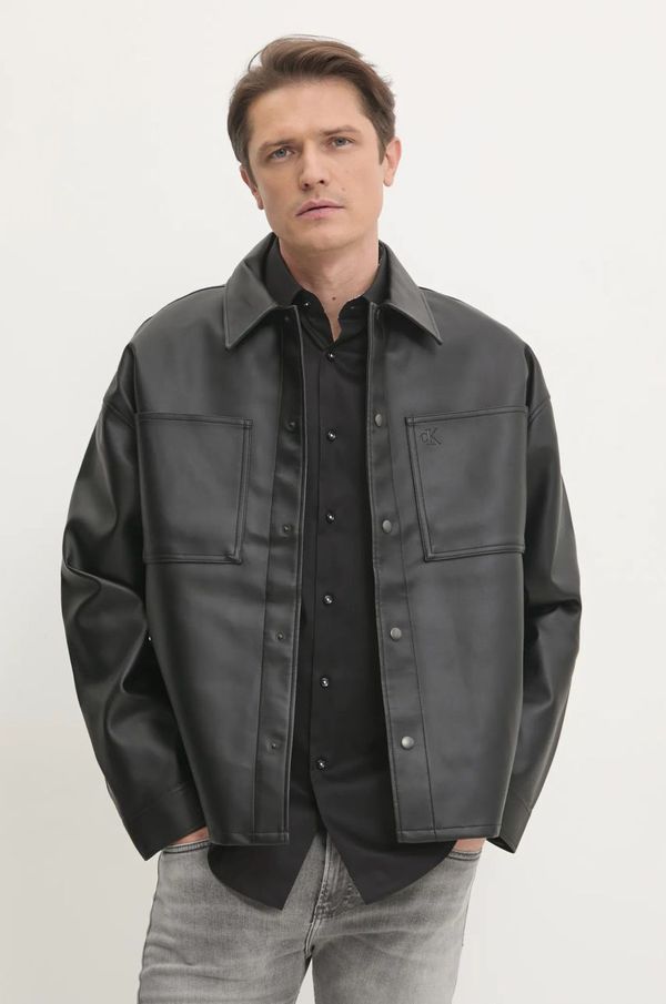 Calvin Klein Jeans Srajca Calvin Klein Jeans moška, črna barva, J30J326731