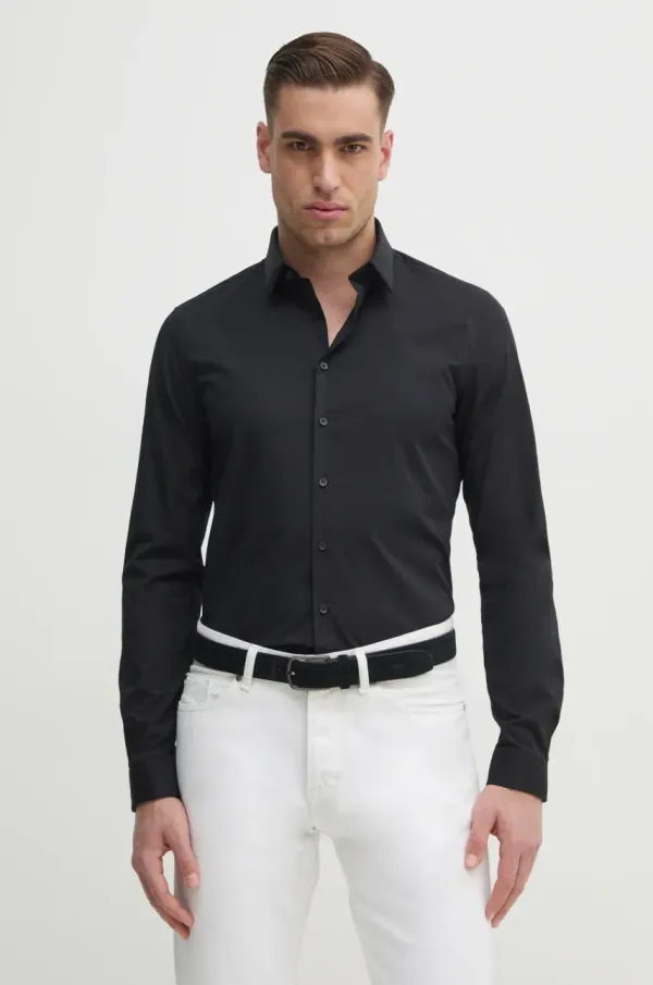 Calvin Klein Srajca Calvin Klein moška, črna barva, K10K112743