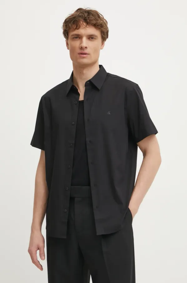 Calvin Klein Srajca Calvin Klein moška, črna barva, LV04LB125G