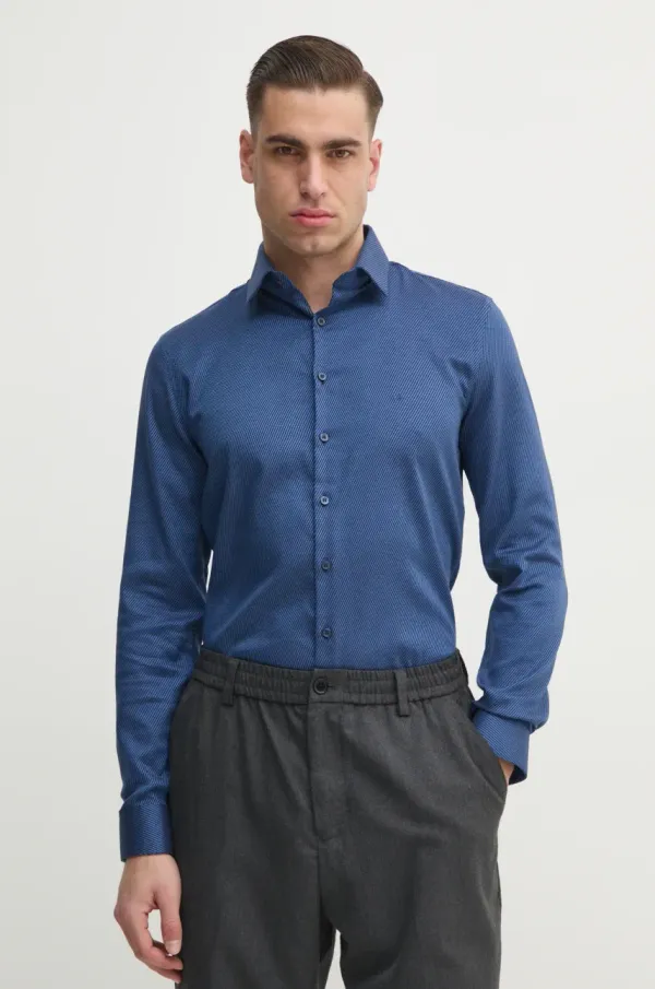 Calvin Klein Srajca Calvin Klein moška, mornarsko modra barva, K10K114316