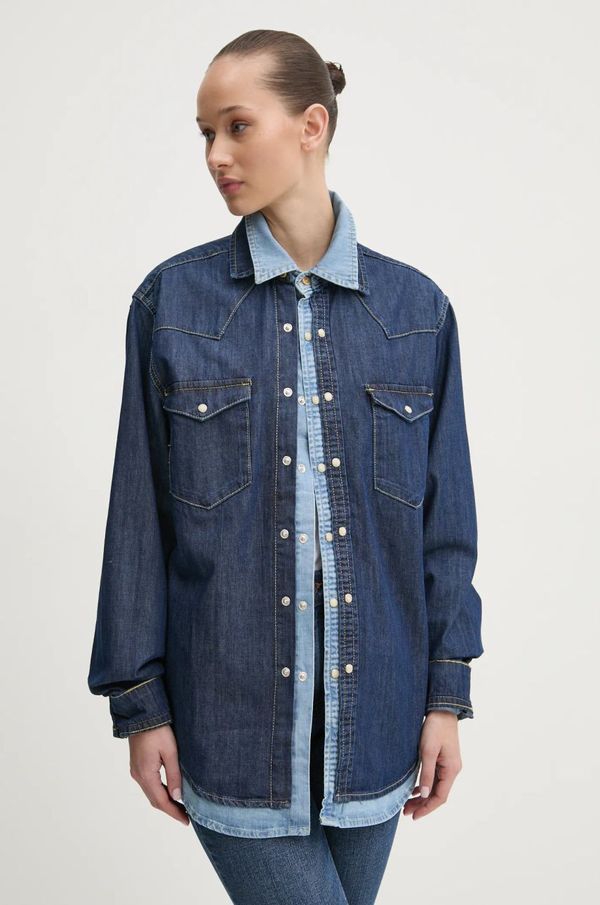 Desigual Srajca Desigual NUEVAYORK moška, mornarsko modra barva, 24WMCD03