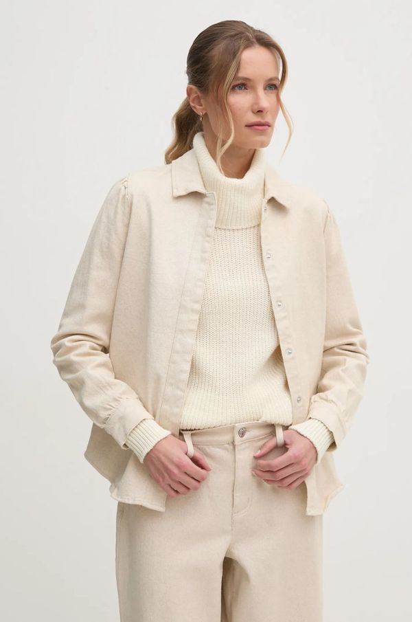 DKNY Srajca Dkny ženska, bež barva, DJ4W2089