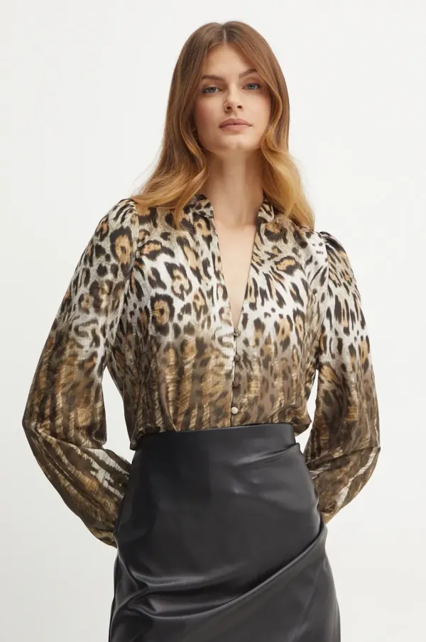 Guess Srajca Guess RITA ženska, rjava barva, W4BH66 WGLK2