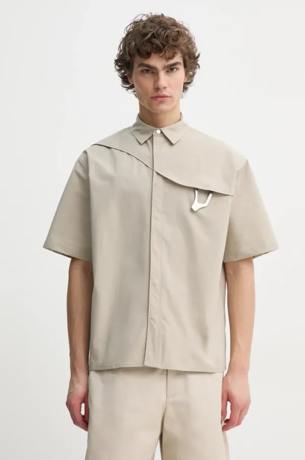 HELIOT EMIL Srajca Heliot Emil moška, bež barva, PRESS25_M_05_018_ST18_CO