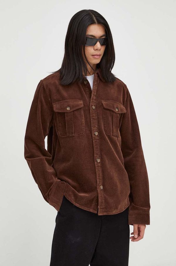 Les Deux Srajca iz rebrastega žameta Les Deux rjava barva