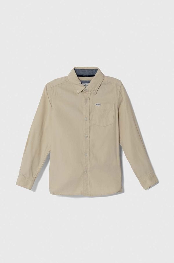 Pepe Jeans Srajca iz rebrastega žameta Pepe Jeans bež barva