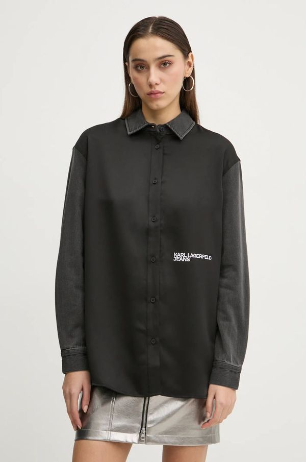 Karl Lagerfeld Jeans Srajca Karl Lagerfeld Jeans ženska, črna barva, A1W11012