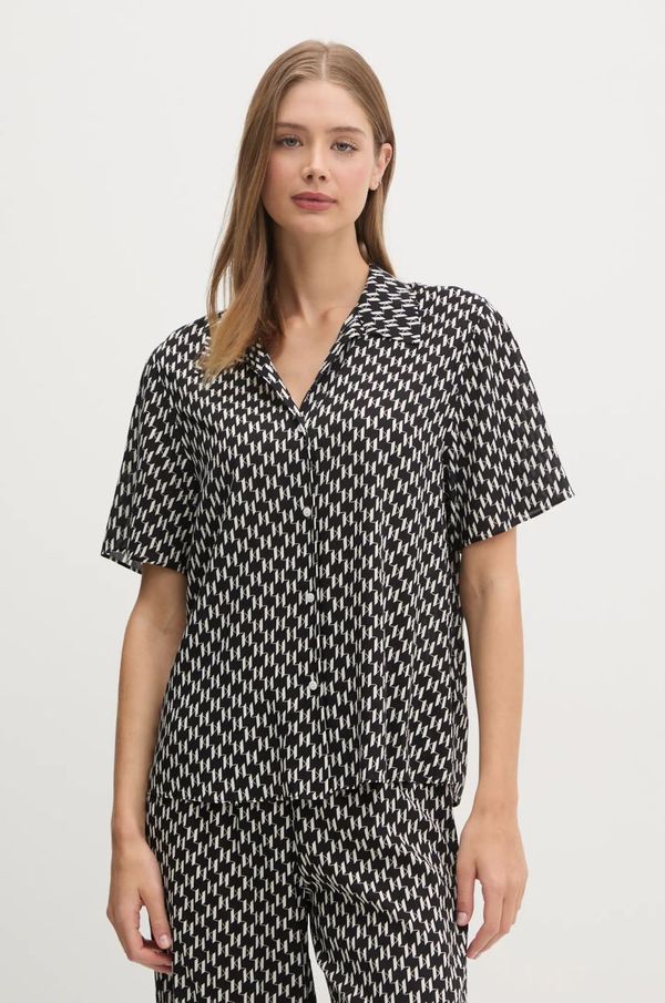 Karl Lagerfeld Srajca Karl Lagerfeld ženska, črna barva, A1W46044