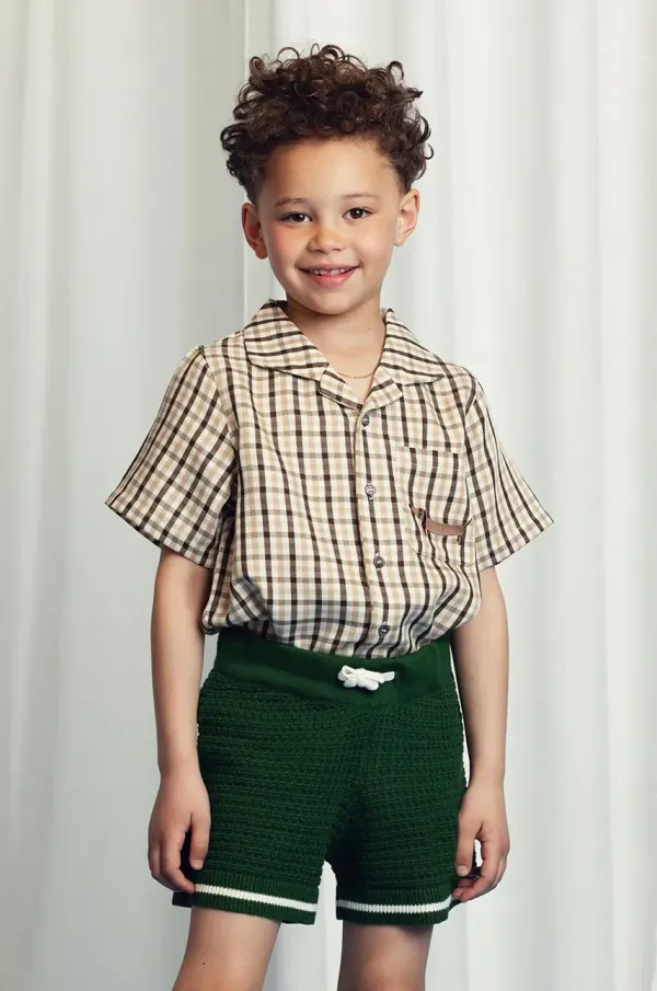 Mini Rodini Srajca Mini Rodini Gingham bež barva, 2522016013