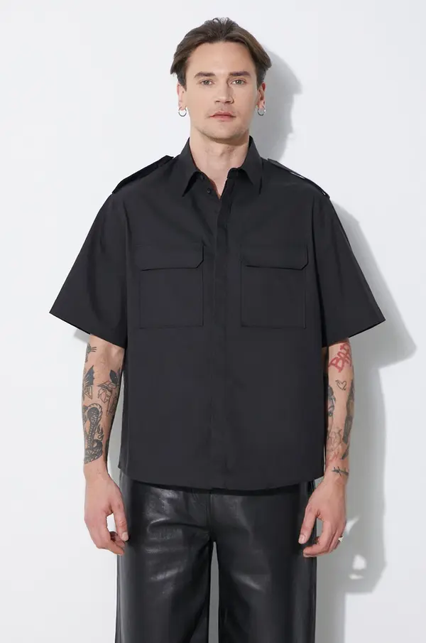 Neil Barrett Srajca Neil Barrett Loose Military Police Detail Short Sleeve Shirt