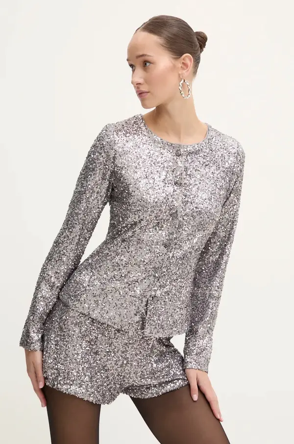 Never Fully Dressed Srajca Never Fully Dressed Gunmetal Alexa Sequin Cardigan