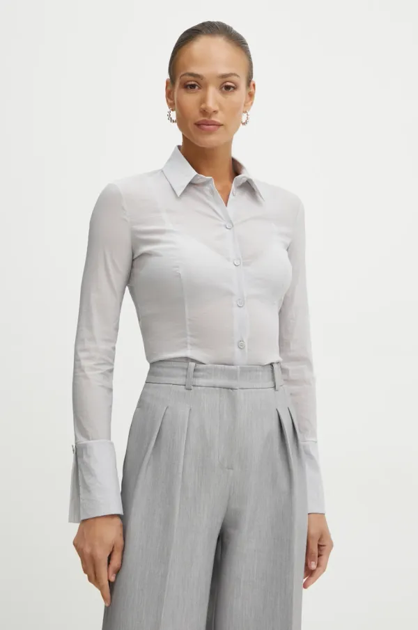 Patrizia Pepe Srajca Patrizia Pepe ženska, siva barva, 8C0769 A534