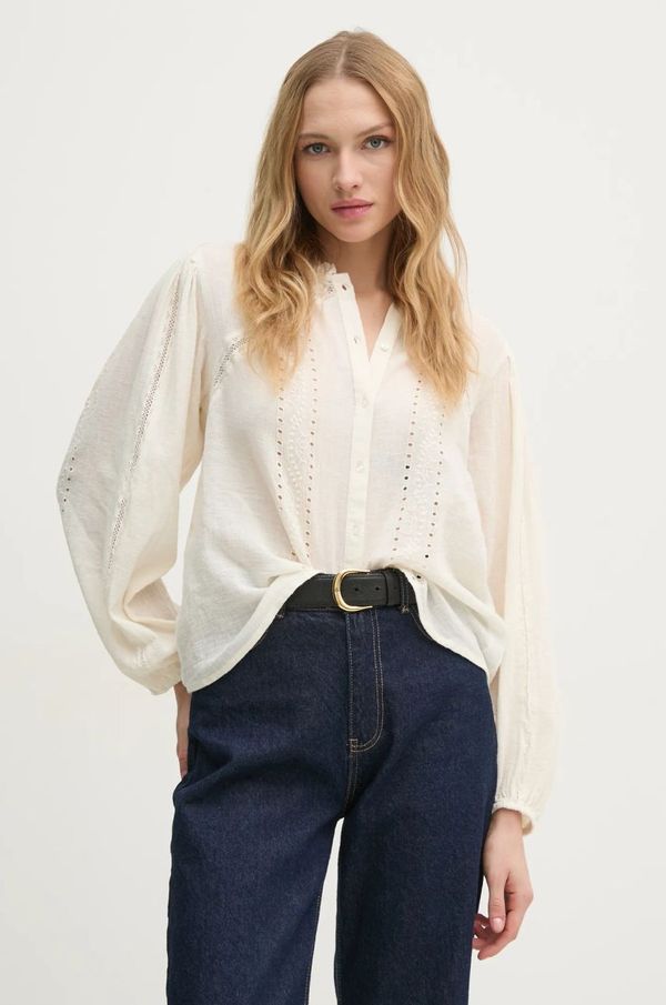 Hoss Intropia Srajca s primesjo lanu Hoss Intropia bež barva, 6288685