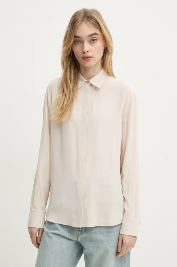 Iceberg Srajca s primesjo svile Iceberg bež barva, G021 5111